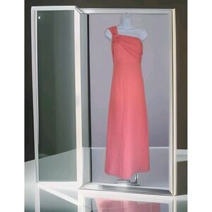 Jordan Fashions Formal Gown 8 Peach Chiffon One Shoulder Long Prom Bridesmaid